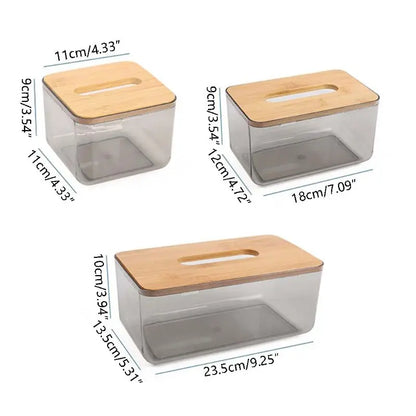 Wooden Cover Tissue Box – Bamboo & Plastic Holder🌿🌿