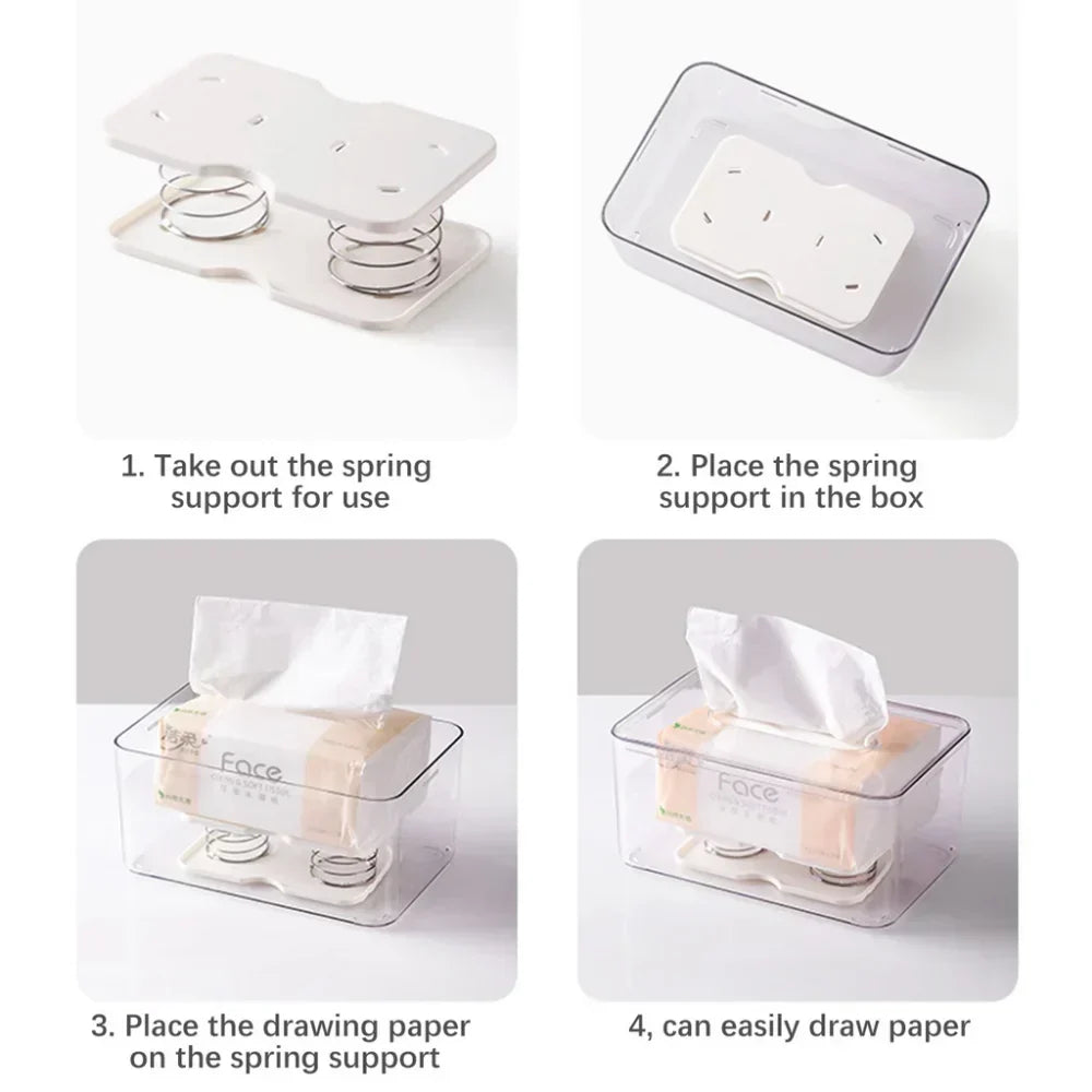 ✨✨Spring Mechanism Tissue Box – Kitchen & Car Use